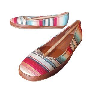 NEW Zodiac Dawn Padded Insole Slip-on Multicolored Striped Ballet Flats Size 6.5